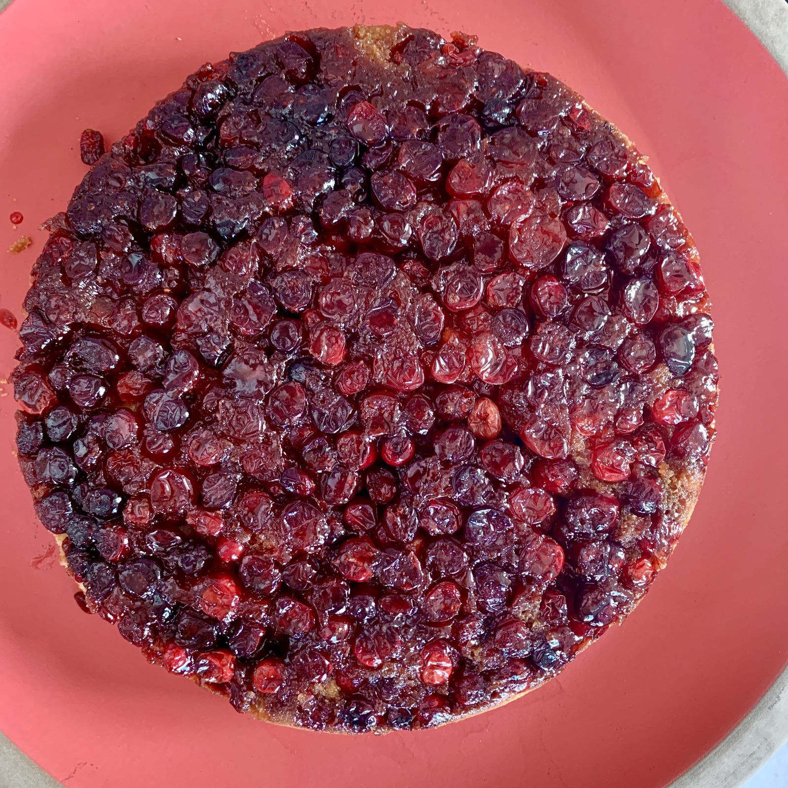 TasteGurus recipe image for Caramelized Cranberry Upside Down Cake