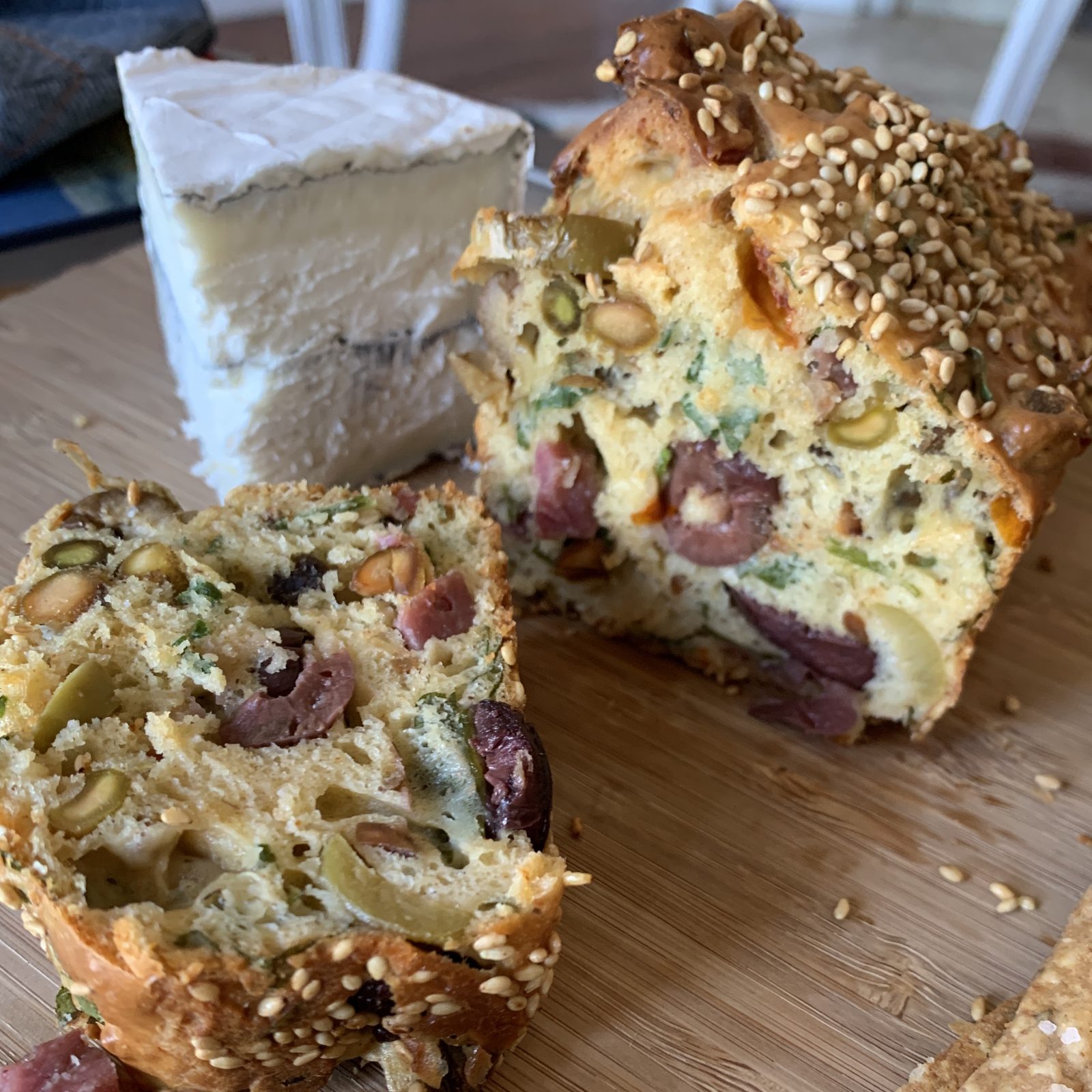 TasteGurus recipe image for Savory Aperitif Bread: Salumi, Olive & Cheese